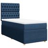 vidaXL Boxspringbett mit Matratze Blau 100x200 cm Stoff