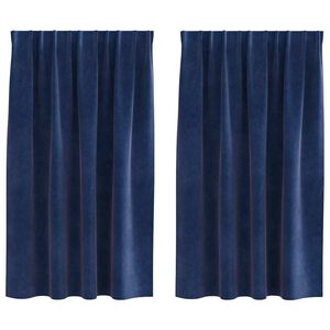 vidaXL Verdunkelungsvorh&auml;nge 2 Stk. Dunkelblau 140 x 140 cm Samt