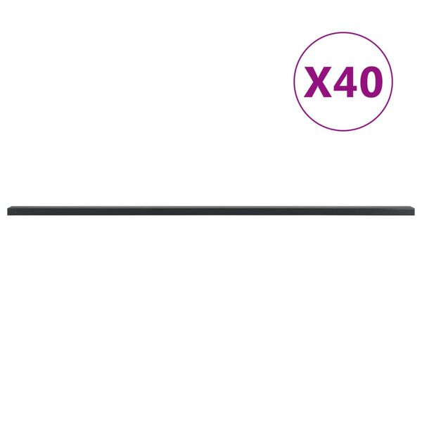 vidaXL Zaunpfosten 40 Stk. Grau 220 cm Stahl