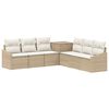 vidaXL Sofa Set 7 stk. Beige und Cremewei&szlig; Polyrattan und Stahl