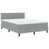 vidaXL Boxspringbett mit Matratze Hellgrau 140 x 200 cm Stoff