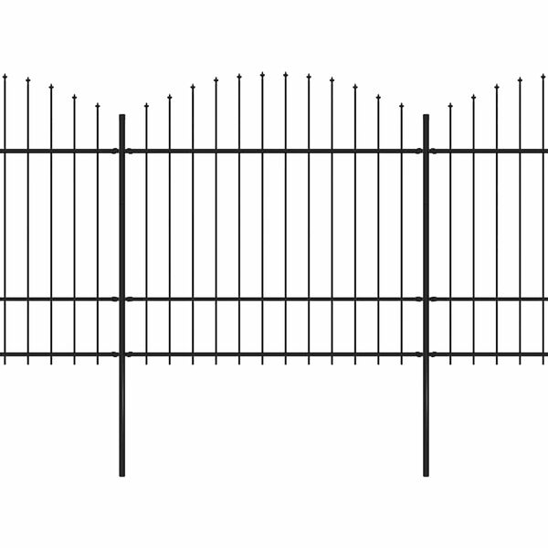 vidaXL Gartenzaun mit Speerspitze Stahl 714,5 x 175 cm Schwarz