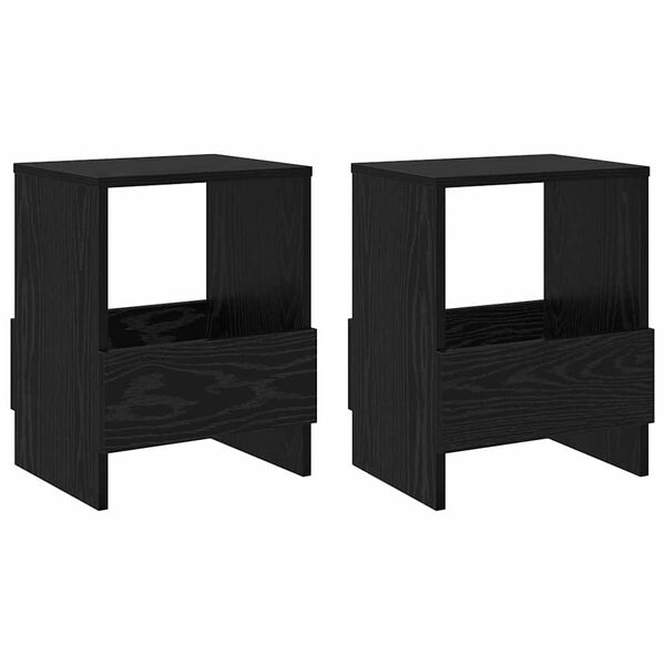 vidaXL Magazinregal 2 pcs Schwarz Eichen-Optik 35 x 30 x 45 cm