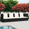 vidaXL Garten-Sofabett mit Kissen Poly Rattan Schwarz