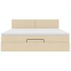 vidaXL Ottoman-Bett mit Matratze Creme 180x200 cm Stoff