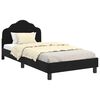 vidaXL Kinderbettgestell mit Kopfteil Schwarz 90 x 190 cm Samt