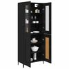 vidaXL Highboard Schwarz Eichen-Optik 69,5 x 34 x 180 cm Holzwerkstoff