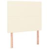 vidaXL Boxspringbett mit Matratze & LED Creme 90x200 cm Kunstleder