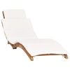vidaXL Klappbare Sonnenliege mit Cremewei&szlig;er Auflage Massivholz Teak