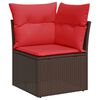 vidaXL 11-teiliges Gartensofa-Set mit Kissen, braun, Polyrattan