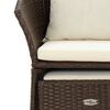 vidaXL 2-tlg. Garten-Lounge-Set mit Kissen Braun Poly Rattan
