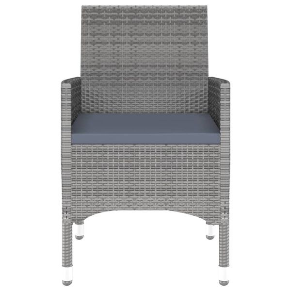 vidaXL 7-tlg. Garten-Essgruppe Poly Rattan Grau