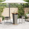 vidaXL 3-tlg. Gartenbar-Set mit Kissen Grau Poly Rattan