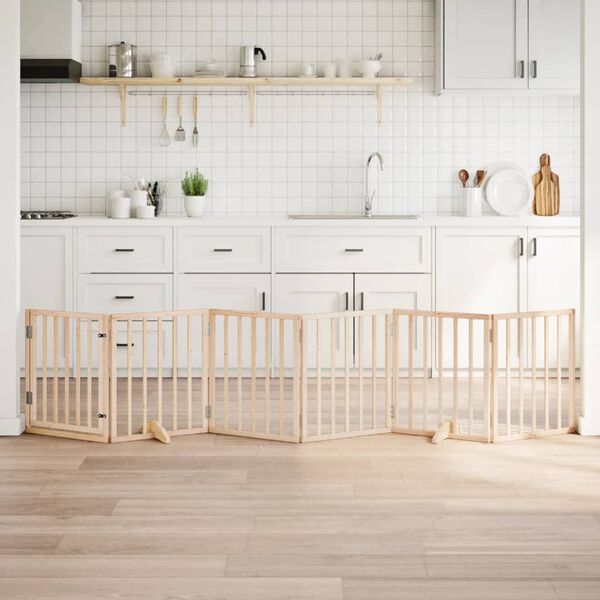 vidaXL Hundegitter mit Tür Faltbar 6 Paneele 300 cm Pappelholz