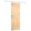 vidaXL Schiebet&uuml;r Nat&uuml;rlich und Wei&szlig; 70 x 210 cm Massivkiefer