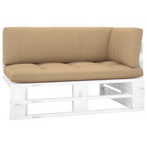 vidaXL Outdoor-Ecksofa Paletten Kiefernholz Impr&auml;gniert Wei&szlig;