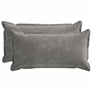 vidaXL Kissenbezug 2 pcs HOUTEN Dunkelgrau 40 x 80 cm Chenille-Stoff