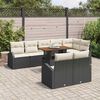 vidaXL Garten-Sofa-Set mit Kissen 9 pcs Schwarz und Creme