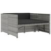 vidaXL 5-tlg. Garten-Lounge-Set mit Auflagen Poly Rattan Grau