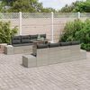 vidaXL Gartensofa-set mit Kissen 9 pcs Hellgrau und Dunkelgrau