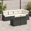 vidaXL Sofa Set mit Kissen 7 pcs Schwarz Poly Rattan