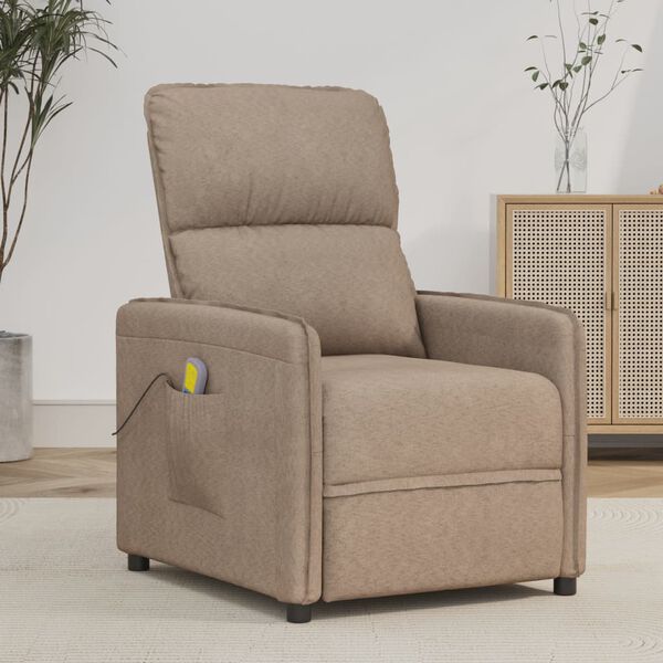 vidaXL Massagesessel Taupe Mikrofasergewebe