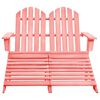 vidaXL Adirondack-Gartenbank 2-Sitzer mit Fußteil Tannenholz Rosa