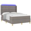 vidaXL Boxspringbett mit LED-Lichtleisten Taupe 160 x 200 cm Stoff