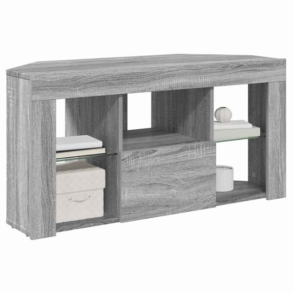 vidaXL Eck-LED-TV-Schrank Graues Sonoma 106 x 40 x 50 cm Holzwerkstoff