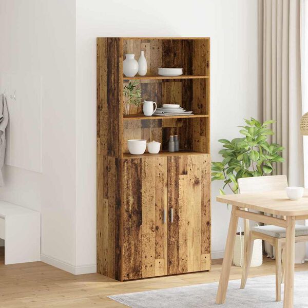vidaXL Highboard Altholz 80 x 42,5 x 185 cm Holzwerkstoff