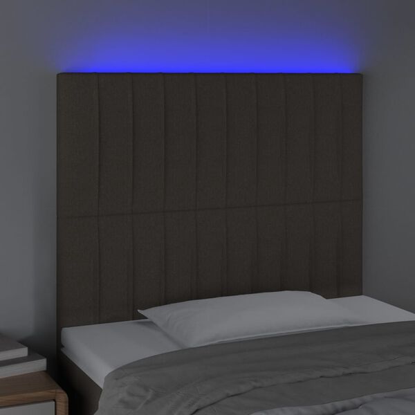 vidaXL LED Kopfteil Taupe 90x5x118/128 cm Stoff