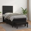 vidaXL Boxspringbett mit Matratze Schwarz 90x190 cm Kunstleder