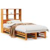 vidaXL Massivholzbett mit Regal ohne Matratze Wachsbraun 100x200 cm
