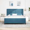 vidaXL LED Boxspringbett mit Matratze Argyle Blau 180 x 200 cm Samt
