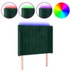vidaXL LED Kopfteil Dunkelgr&uuml;n 83x16x118/128 cm Samt