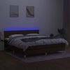 vidaXL Boxspringbett mit Matratze & LED Dunkelbraun 180x200 cm Stoff
