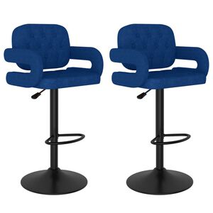 vidaXL Barhocker 2 Stk. Blau Stoff