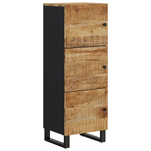 vidaXL Highboard mit 3 T&uuml;ren 40x33x110 cm Massivholz Mango & Eisen