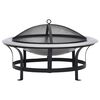 vidaXL Garten-Feuerschale mit Grill Edelstahl 76 cm