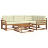 vidaXL Outdoor-Sofagarnitur 5 Stk. Natur und Creme