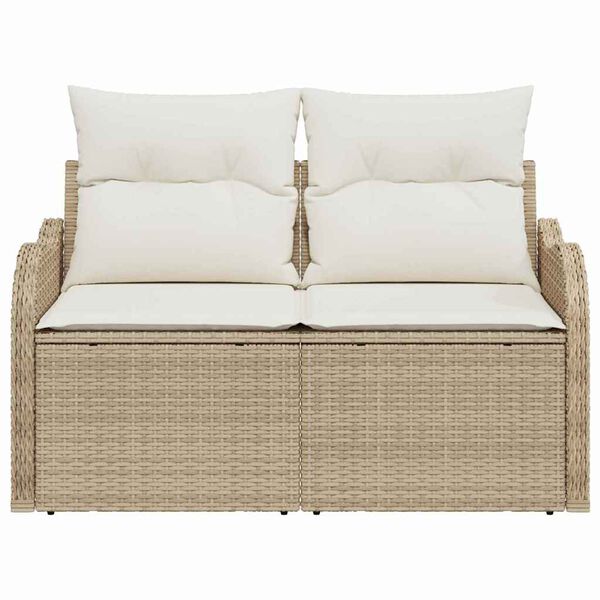vidaXL Gartensofa Beige 121 x 62 x 69cm Poly-Rattan