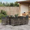 vidaXL Garten Essgruppe 9 pcs Grau Poly-Rattan