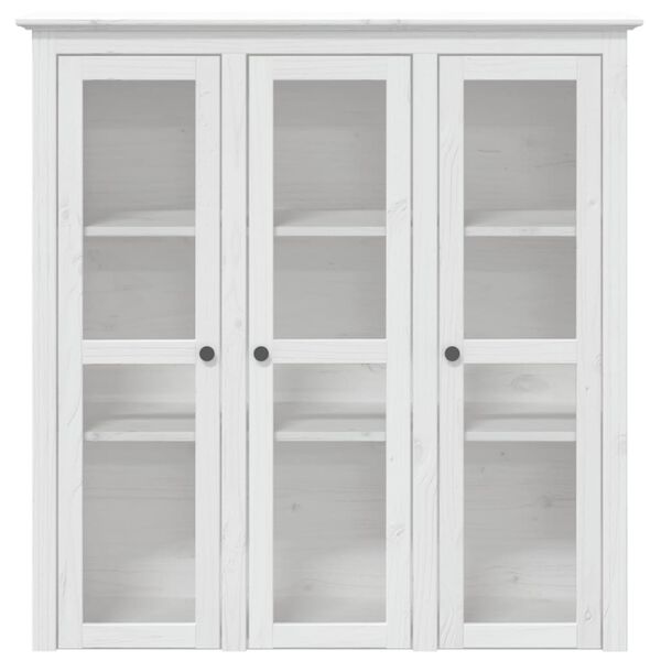 vidaXL Highboard BODO Weiß 115,5x43x200,5 cm Massivholz Kiefer