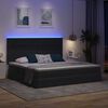vidaXL Bett mit Stauraum und LED Dunkelgrau 200 x 200 cm Samt