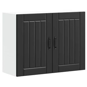 vidaXL K&uuml;chen-H&auml;ngeschrank Lucca Schwarz Holzwerkstoff