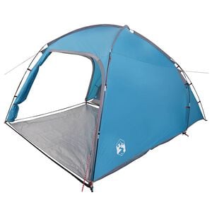 vidaXL H&uuml;tten-Zelt mit Dach mit Speicher Blau 370 x 230 x 185 cm Taft