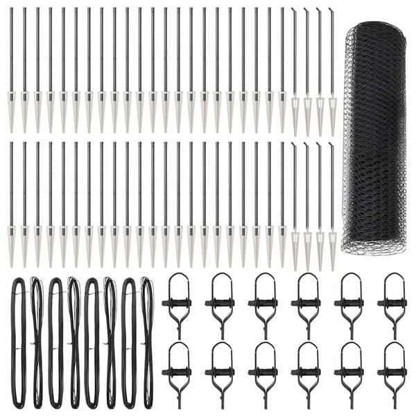 vidaXL Zaunpfosten Grau 100 x 1 m (25 mm Maschen) Stahl und PVC