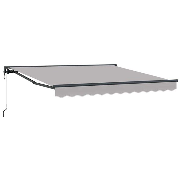 vidaXL Einziehbare Markise Hellgrau 350 x 250 cm Polyester und Metall