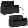 vidaXL Garten-Sofa-Set mit Kissen mit Speicher 12 pcs Schwarz