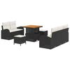 vidaXL Garten-Sofa-Set mit Kissen mit Speicher 8 pcs Schwarz und Creme